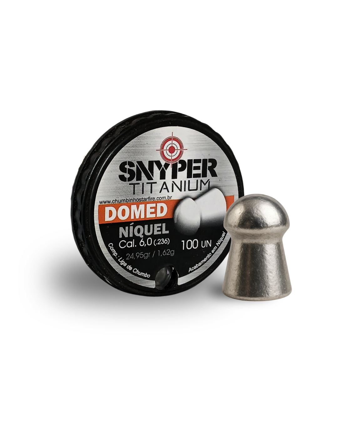 Chumbinho Modelo Domed Níquel